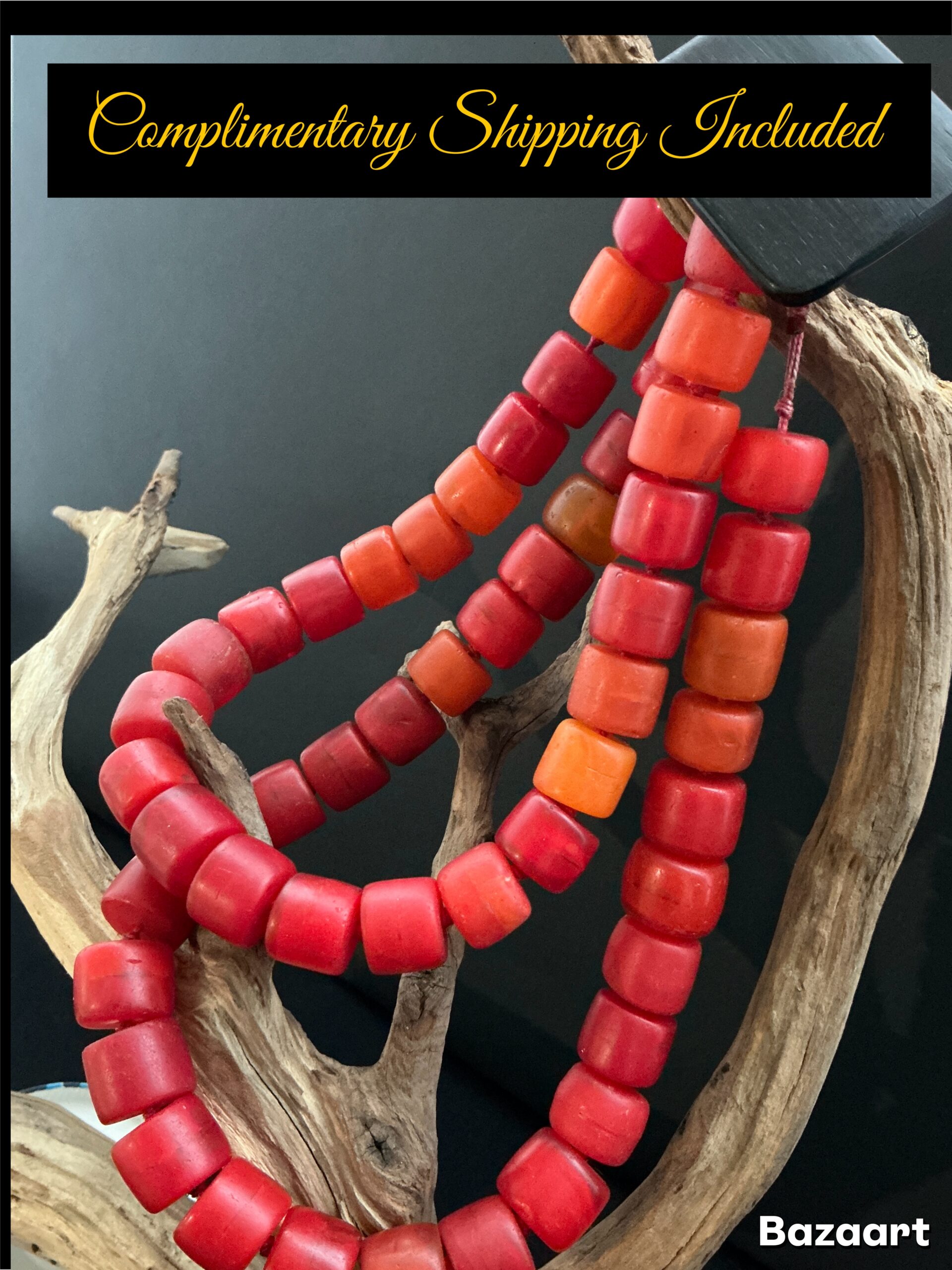 Vintage Venetian Glass Trade Bead Necklace Double Strand African Trade Beads - Image 7