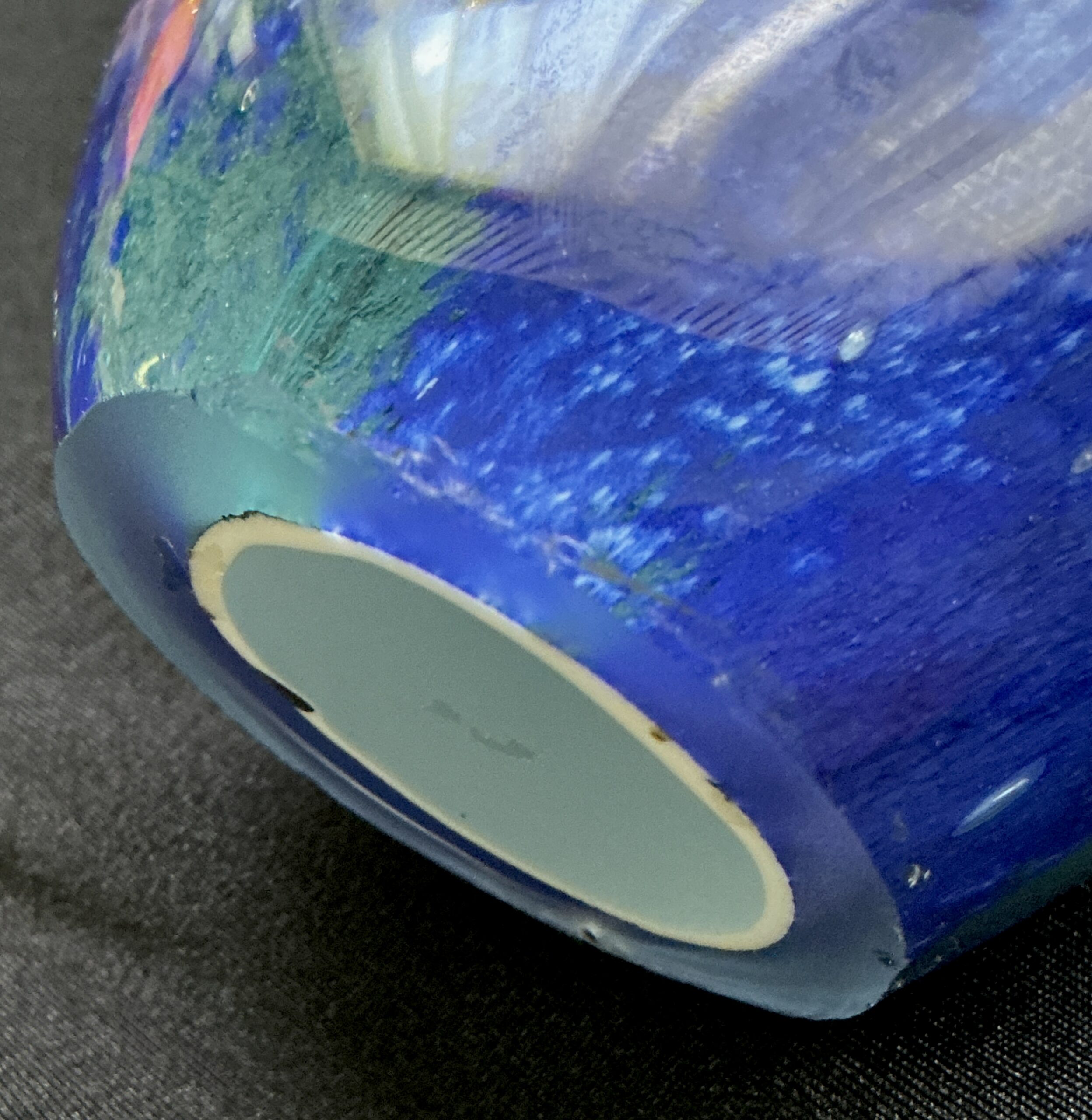 Hand Blown Studio Art Glass Sculpture Blue Twisted Ribbon Abstract Glass Sculpture - Image 8