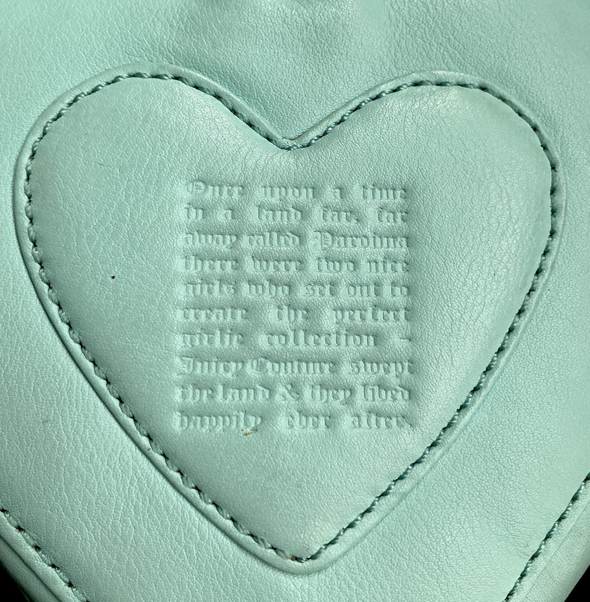 Juicy Couture Y2K Aqua Heart Leather Wristlet Purse - Image 4