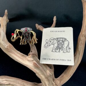 Edgar Berebi Charm of India 1868 elephant brooch with COA card.
